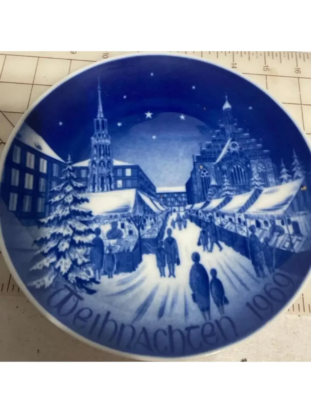 Bareuther Waldsassen Germany 1969 Christmas Market Plate 7.5